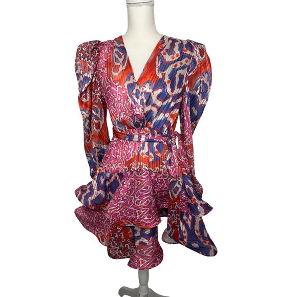 CQ BY CQ Long Sleeve Wave Mini Party Dress Size Small - Picture 3 of 8